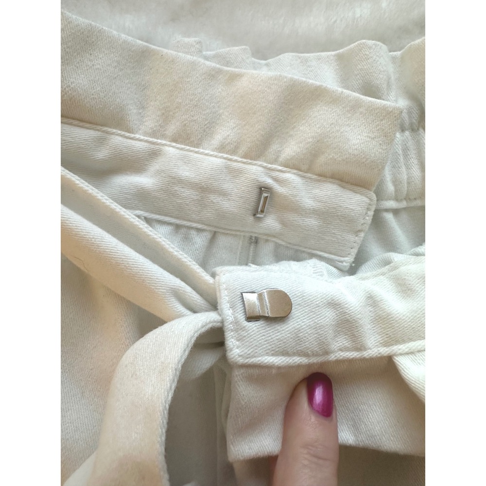 BB Dakota Steve Madden Shorts Women M White Paperbag Waist Coastal Quiet Luxury - Picture 4 of 9